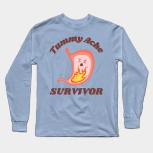 Tummy Ache Survivor Cute Kawaii Long Sleeve T-Shirt